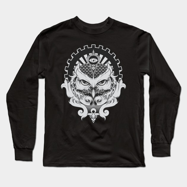 Owl Long Sleeve T-Shirt by Rick Do Things